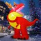 GOOSH 6 FT Christmas Inflatables Antlers Dinosaur Inflatable with Built-in LEDs